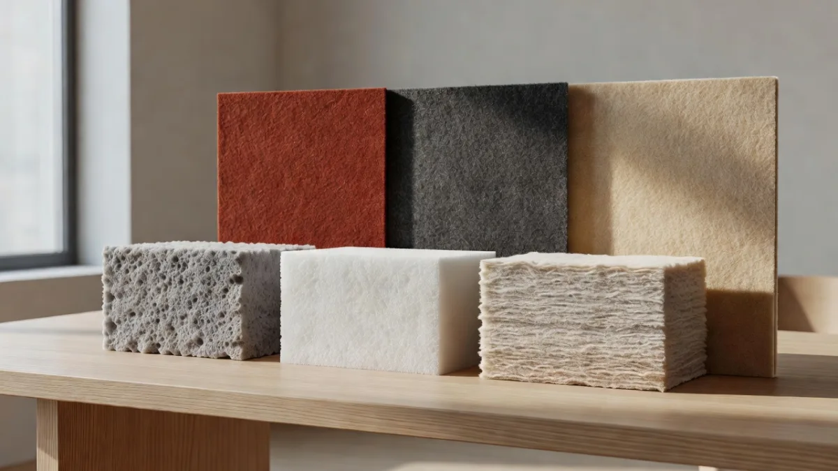 Comparison between acoustic foam and a PET felt panel