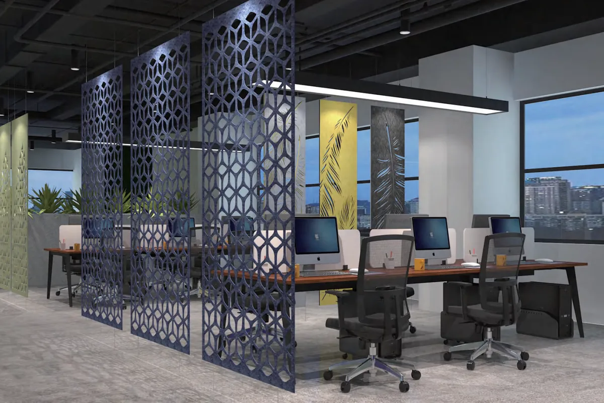 Hanging screens, view 1